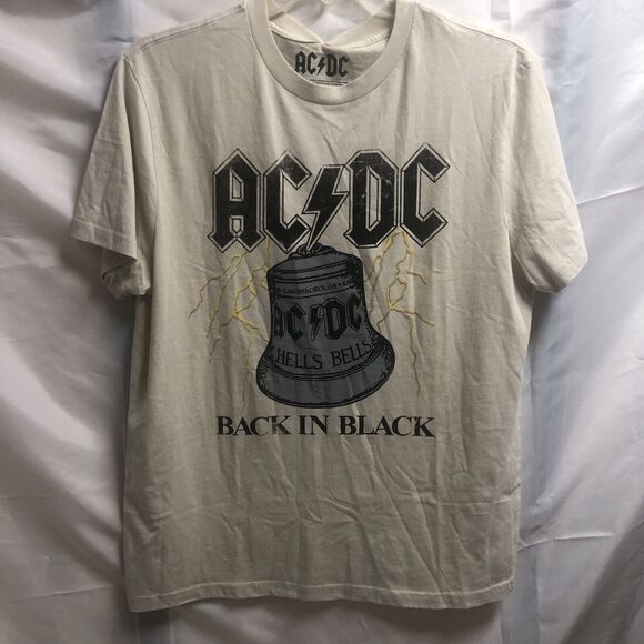 AC/DC | Shirts | Acdc Hells Bells Back In Black Graphic Tshirt Beige ...